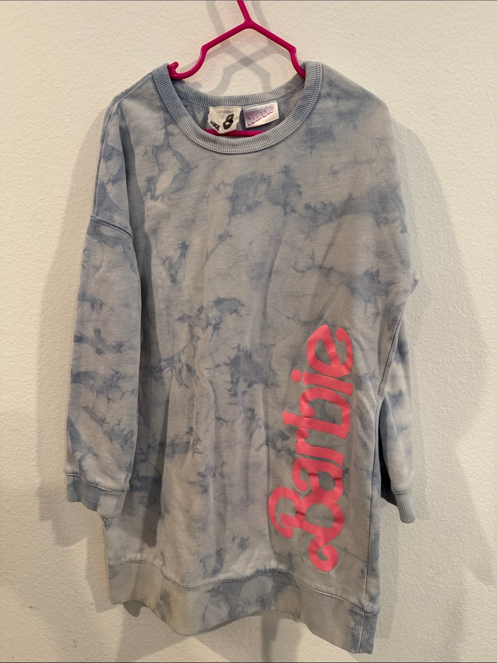 Cotton on - Barbie Blue Tie-Dye Sweatshirt with Pink Logo